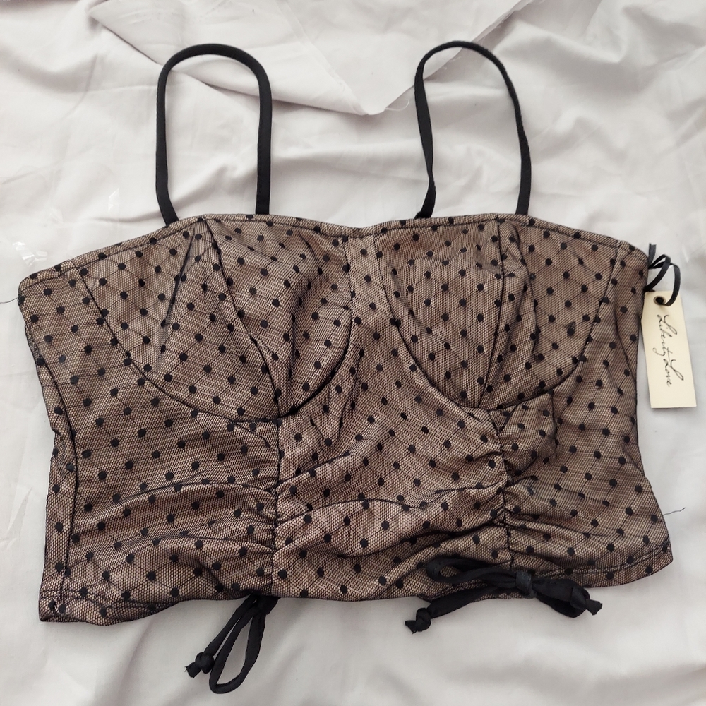 Black and cream crop top